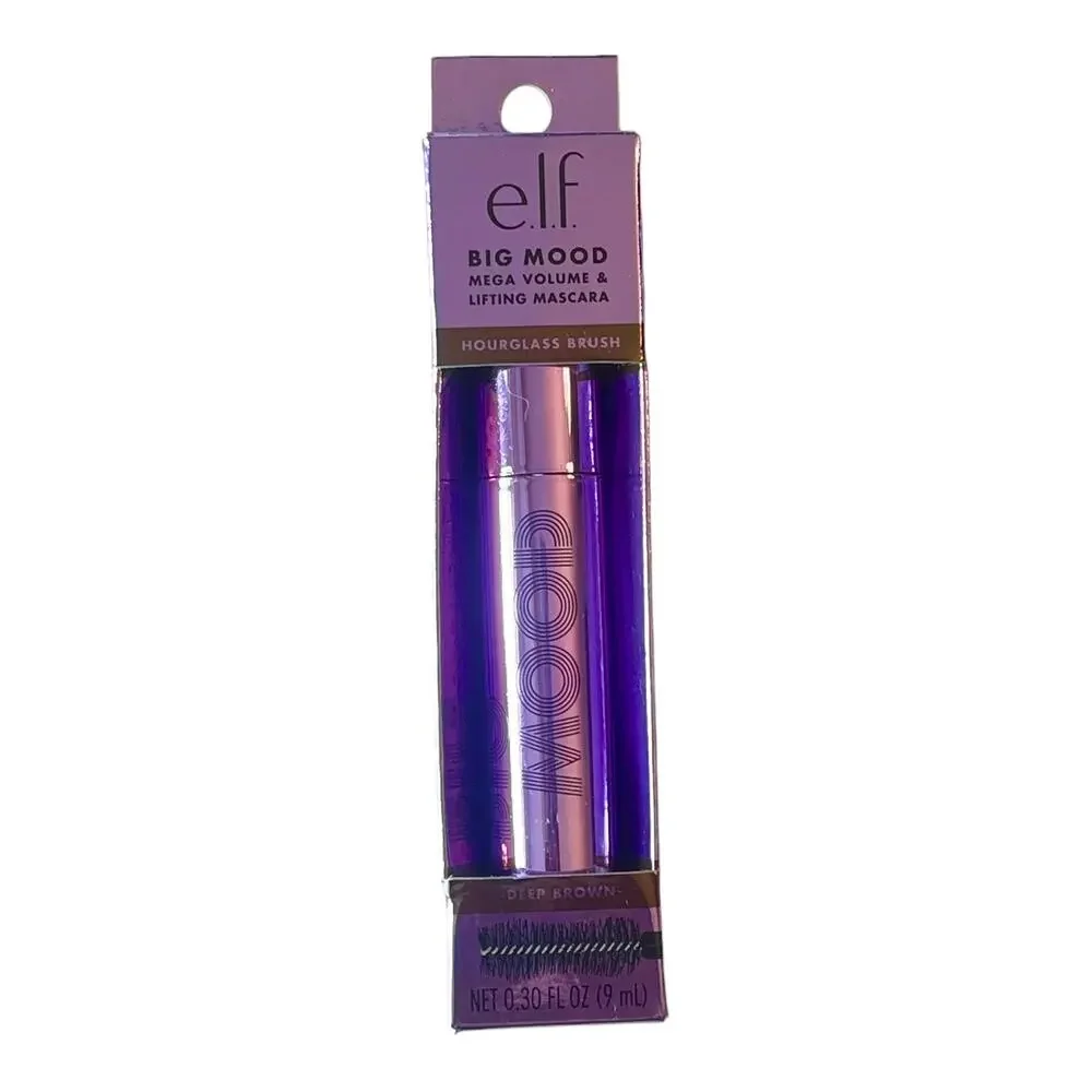 NEW e.l.f. Big Mood MASCARA Bold Lifted Eye Lashes Jojoba Wax Infused Deep Brown